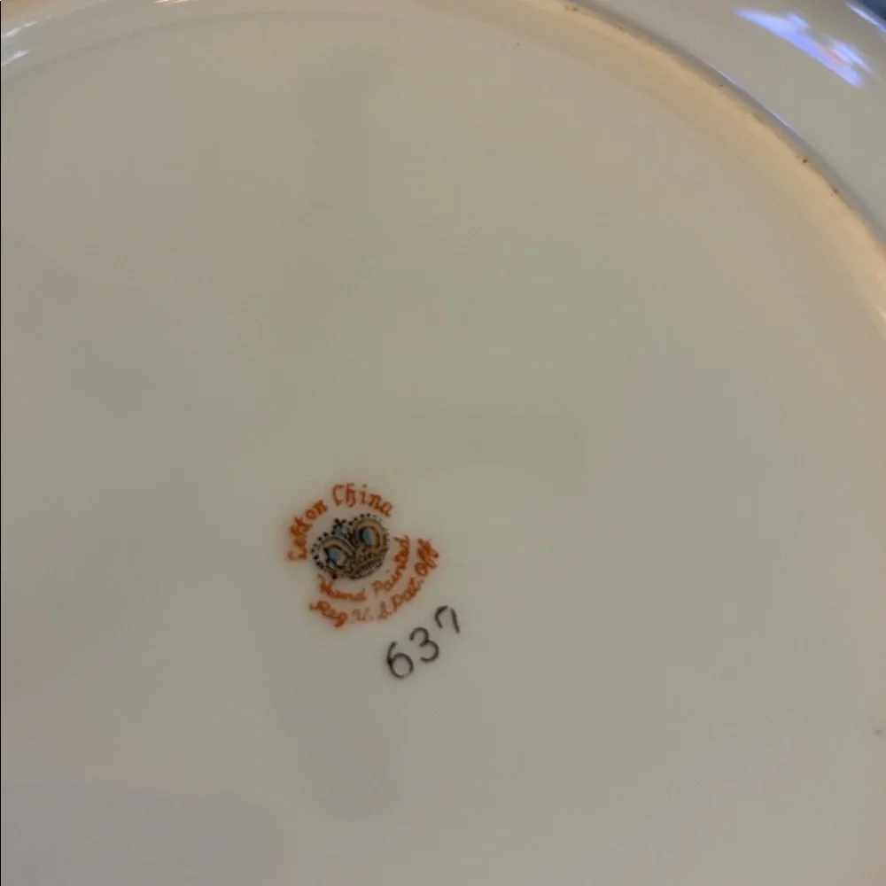 Lefton China hand painted Rose chintz luncheon/ tea. Set of two. Pattern # 637 - Picture 2 of 3